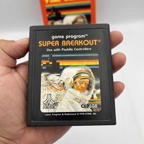 Super Breakout (Atari 2600, 1978) CIB Video Game w/box & manual TESTED - Picture 2 of 6